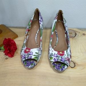 Clarks Artisian Cork Wedge & Peep-toe